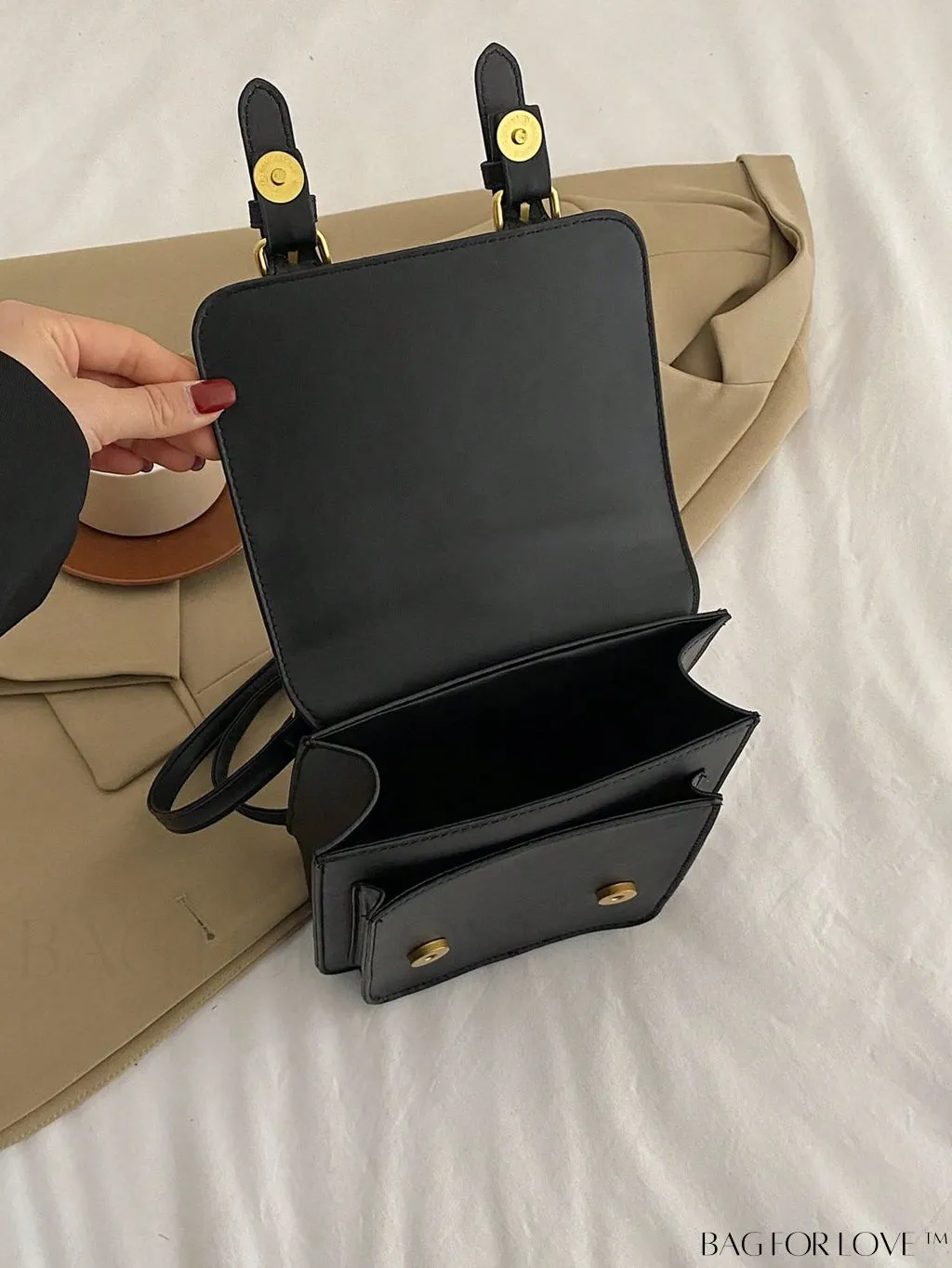 BagForLove - Adjustable PU Mini Classic Backpack with Buckle Decoration