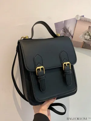 BagForLove - Adjustable PU Mini Classic Backpack with Buckle Decoration