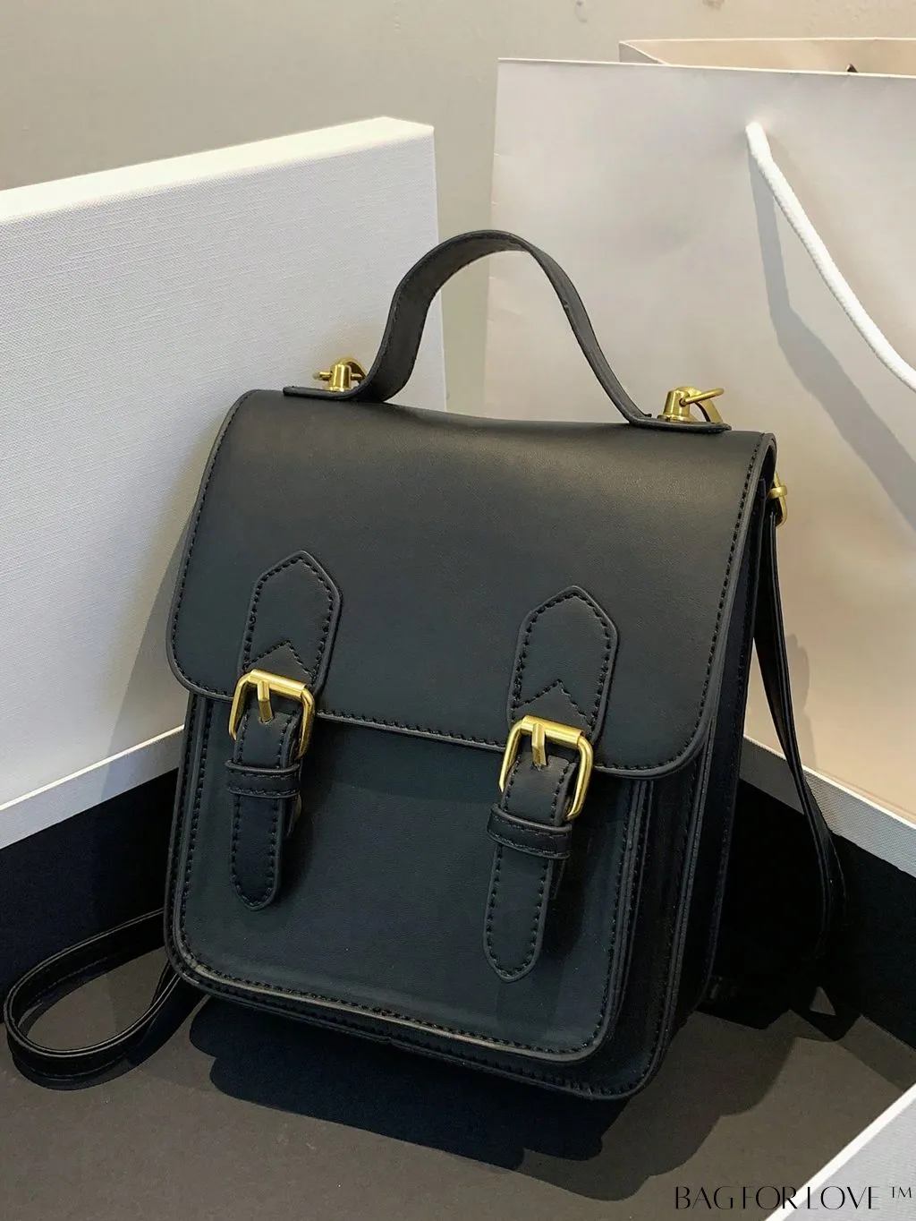 BagForLove - Adjustable PU Mini Classic Backpack with Buckle Decoration