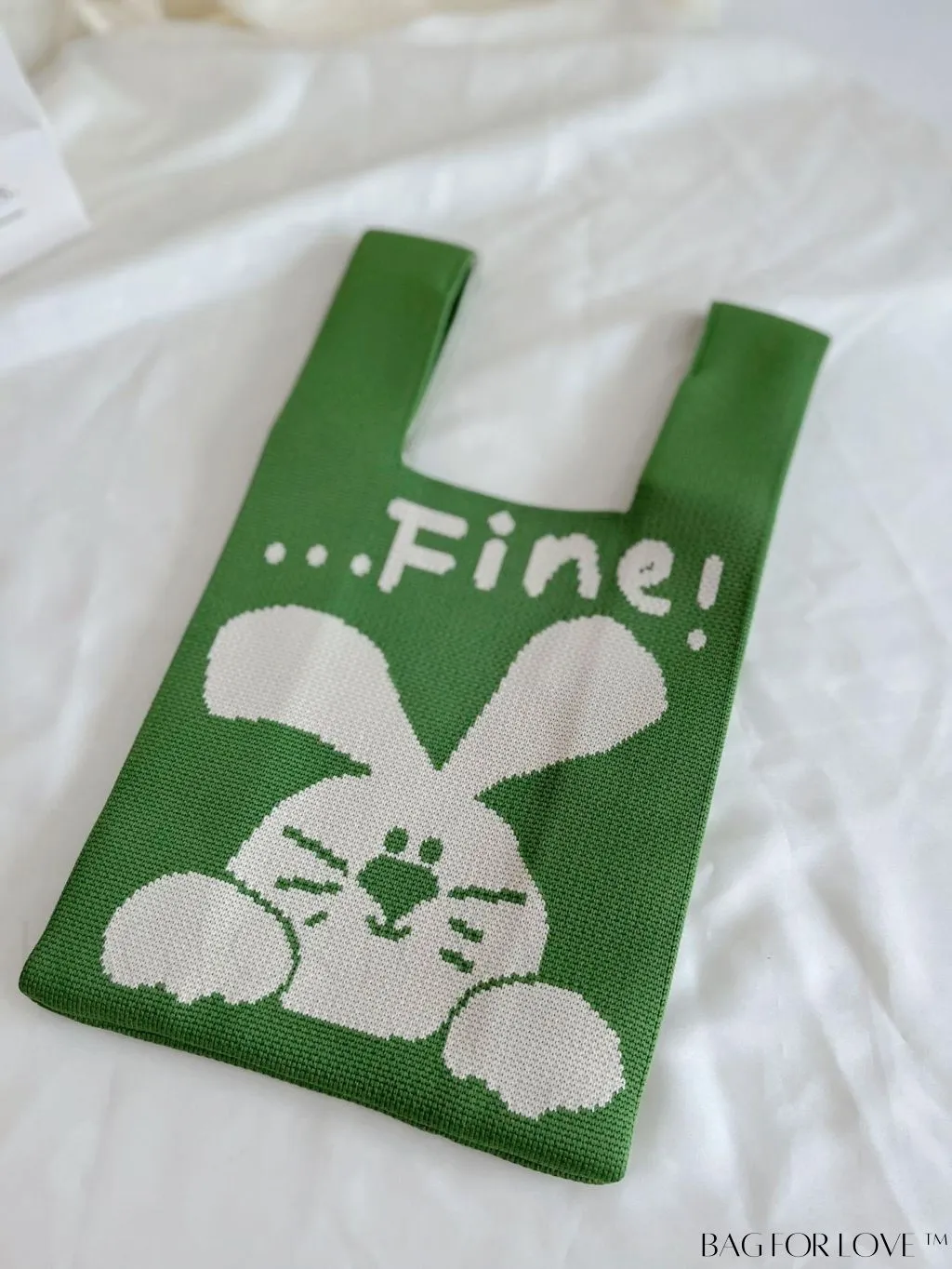 BagForLove - Cartoon Rabbit Patterned Lightweight Knitted Handbag