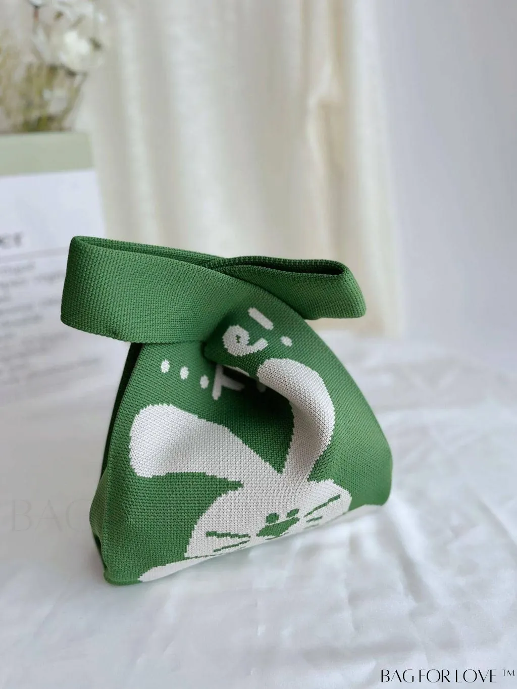 BagForLove - Cartoon Rabbit Patterned Lightweight Knitted Handbag