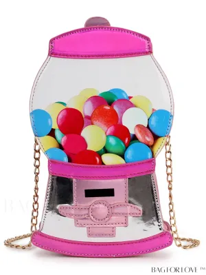 BagForLove - Charming Chain Crossbody Bag: Candy Machine Design for Women and Girls
