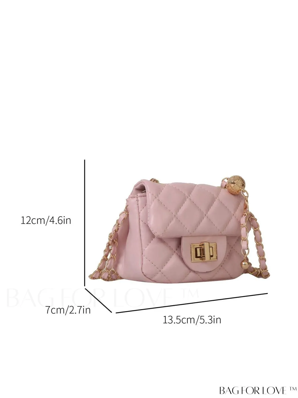 BagForLove - Chic Mini Square Bag with Argyle Pattern and Turn-lock Fastening