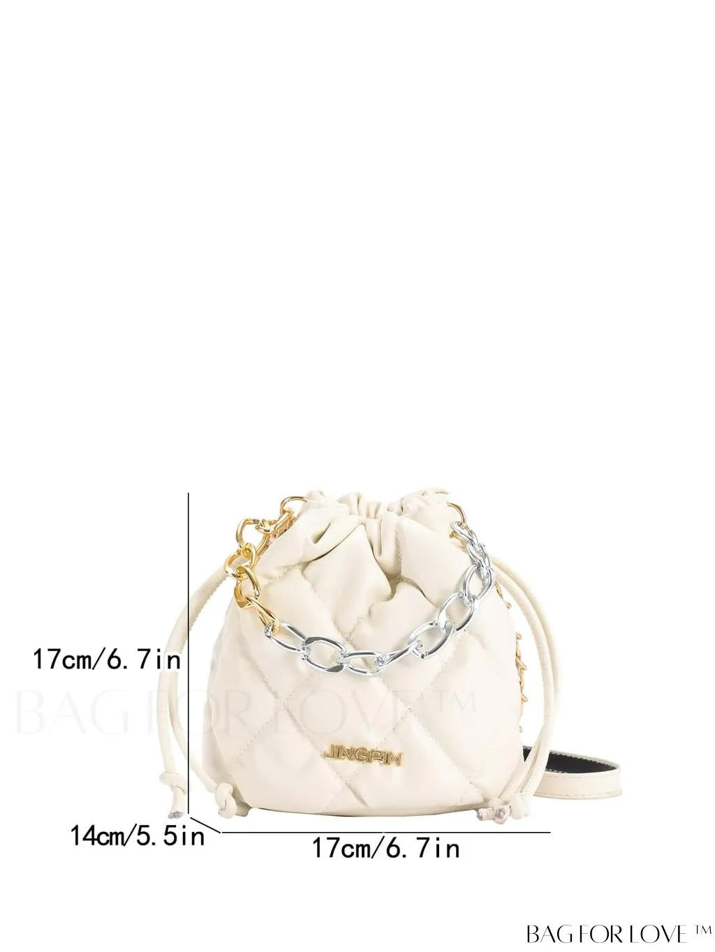 BagForLove - Chic Mini Tote Bag with Fashionable Letter Patches, Stitching & Drawstring Design