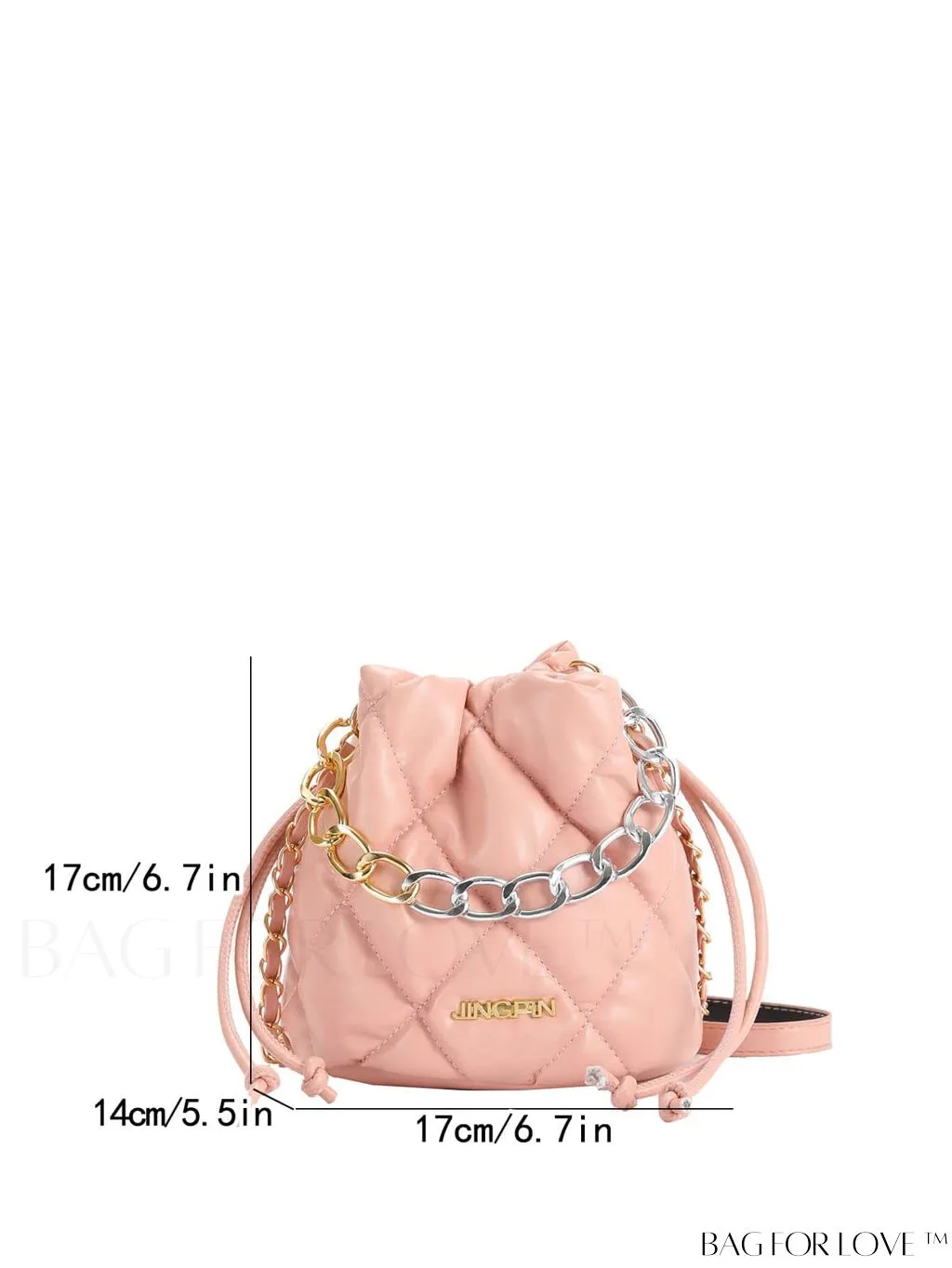 BagForLove - Chic Mini Tote Bag with Fashionable Letter Patches, Stitching & Drawstring Design