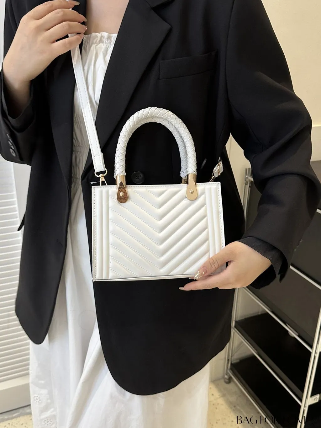 BagForLove - Chic PU Square Bag with Quilted Design - Mini-sized and Fashionable