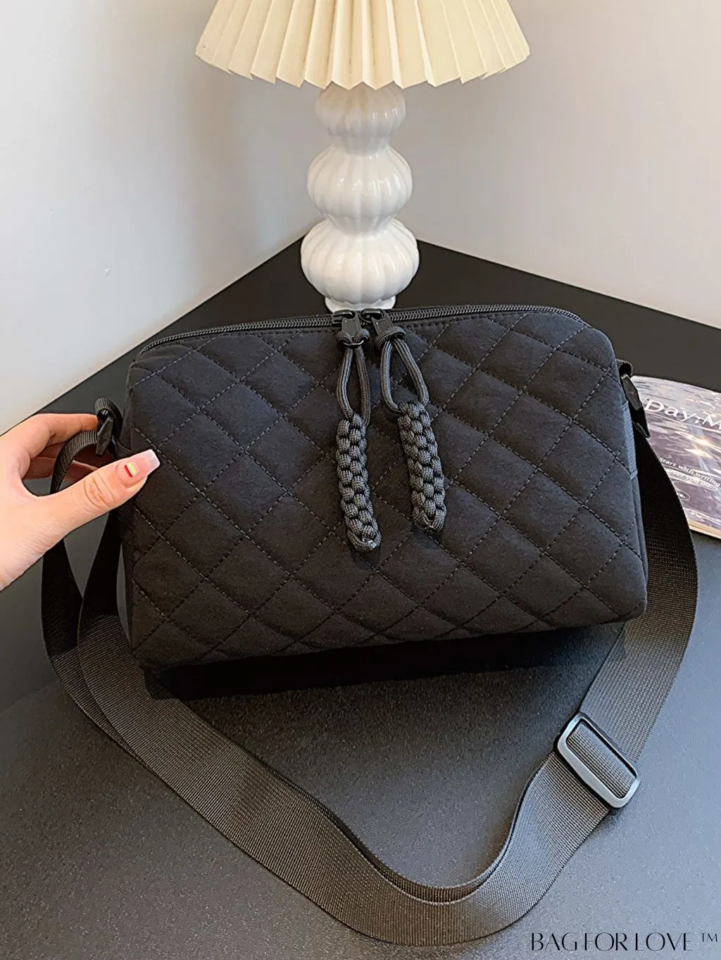BagForLove - Chic Rhombus Pattern Crossbody Bag - Stylish and Versatile