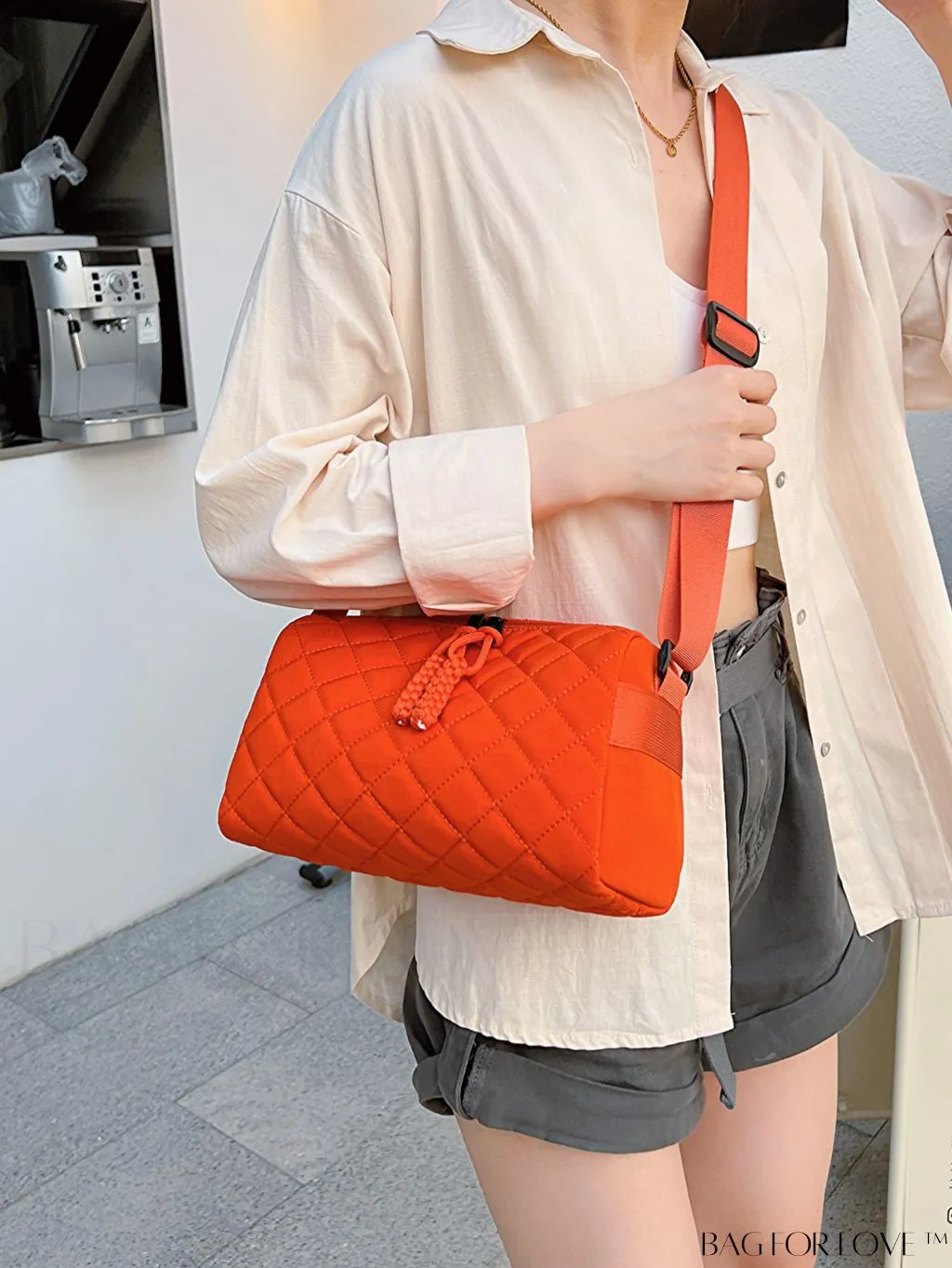 BagForLove - Chic Rhombus Pattern Crossbody Bag - Stylish and Versatile