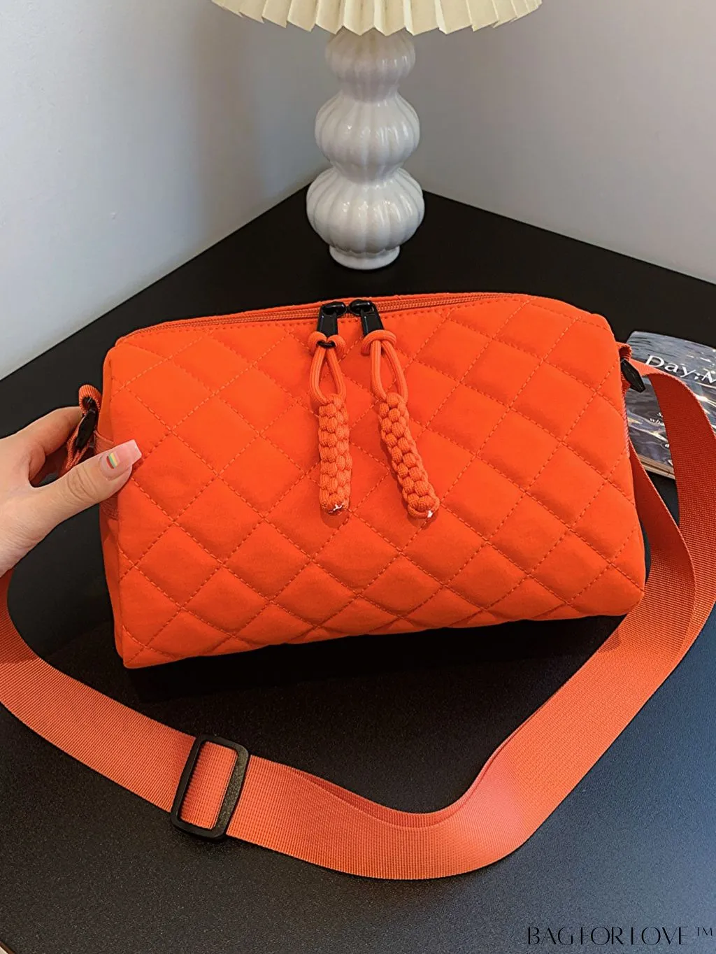 BagForLove - Chic Rhombus Pattern Crossbody Bag - Stylish and Versatile