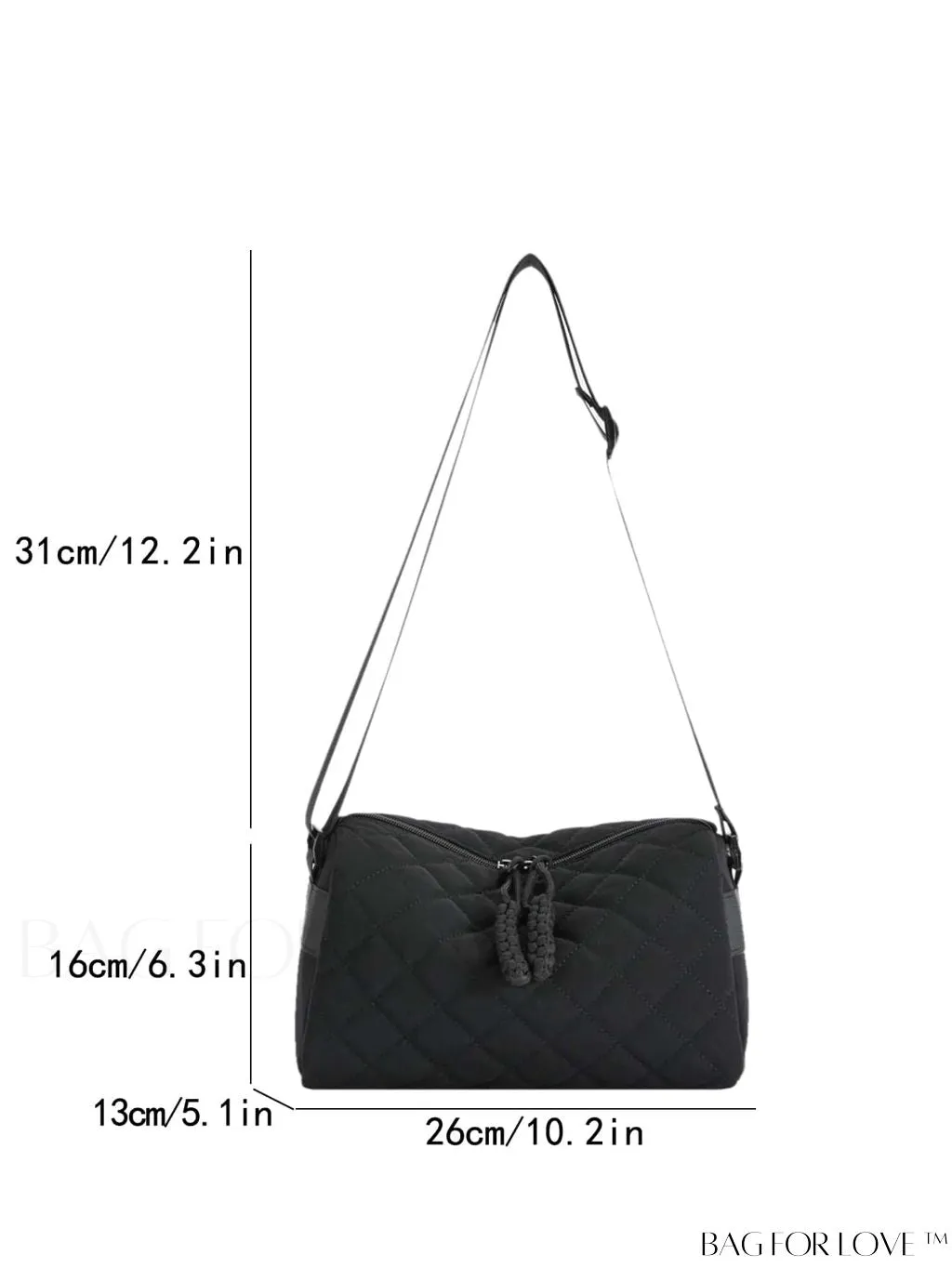 BagForLove - Chic Rhombus Pattern Crossbody Bag - Stylish and Versatile