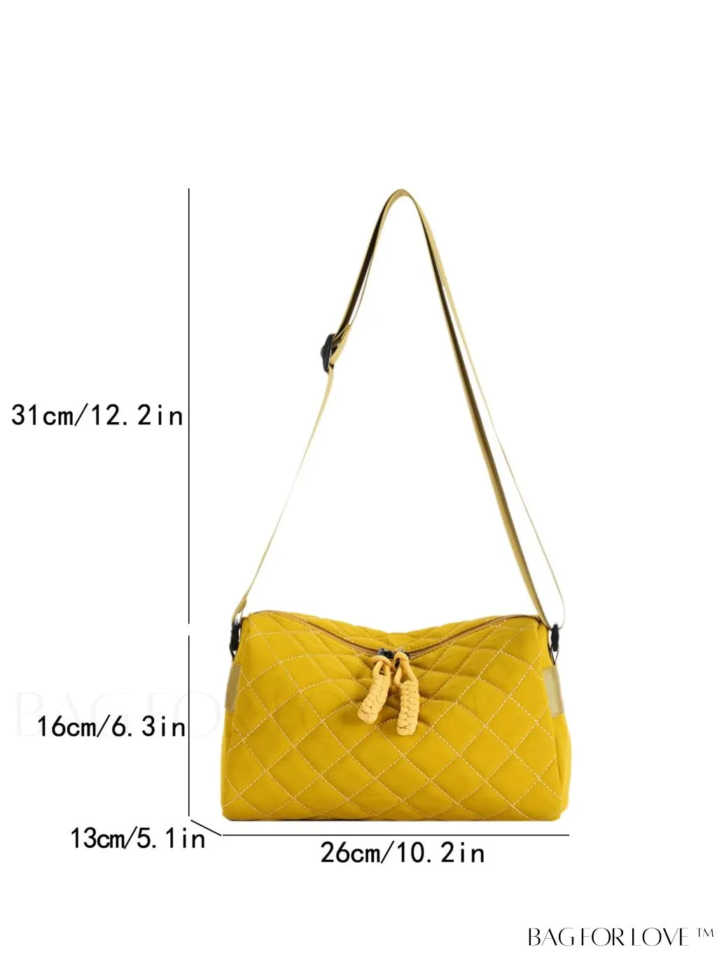 BagForLove - Chic Rhombus Pattern Crossbody Bag - Stylish and Versatile