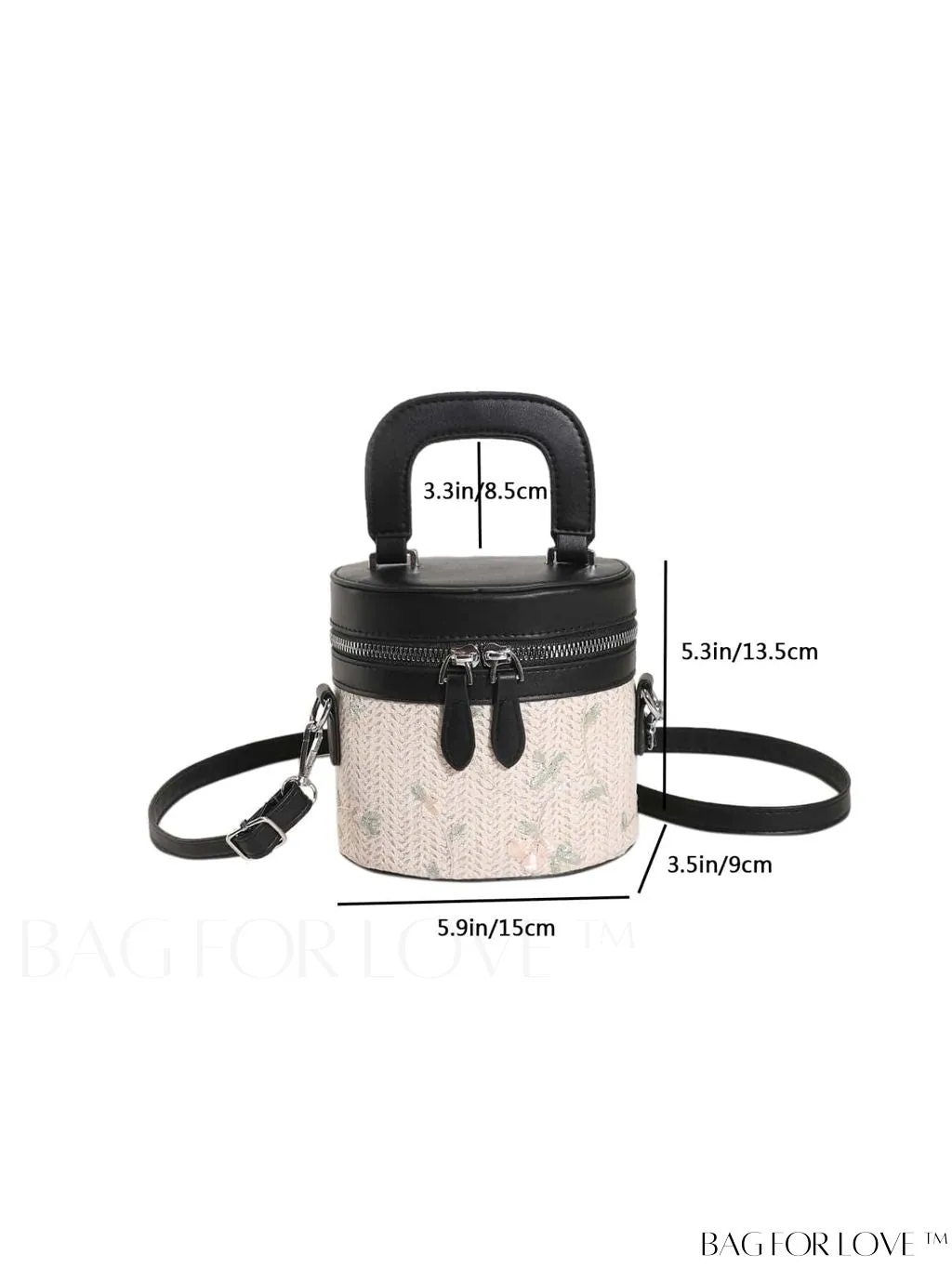 BagForLove - Colorblock Vacation Style Mini Handbag: Flower Pattern, Adjustable Strap