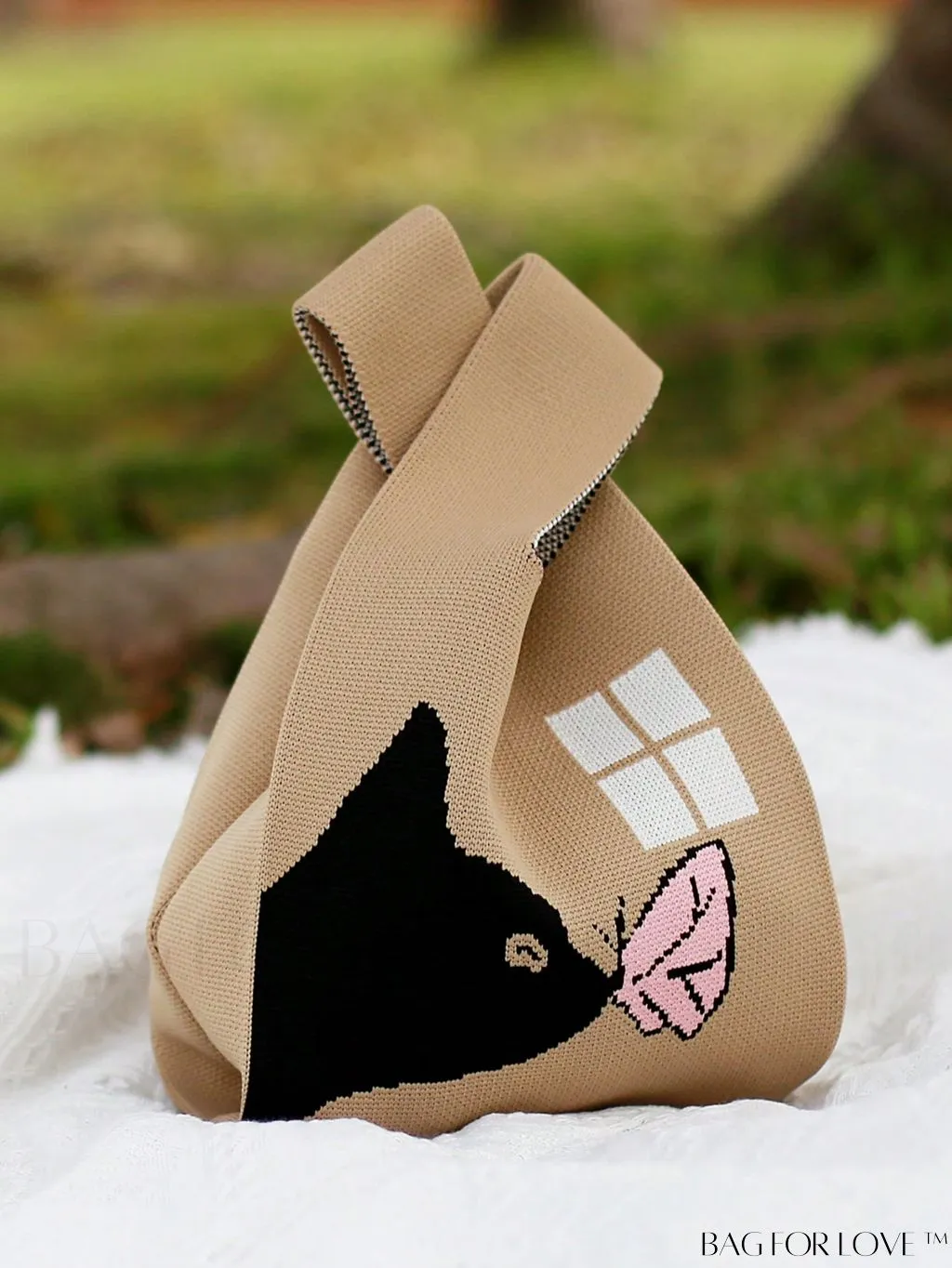 BagForLove - Compact Adorable Cat Crochet Bag with Dual Handles
