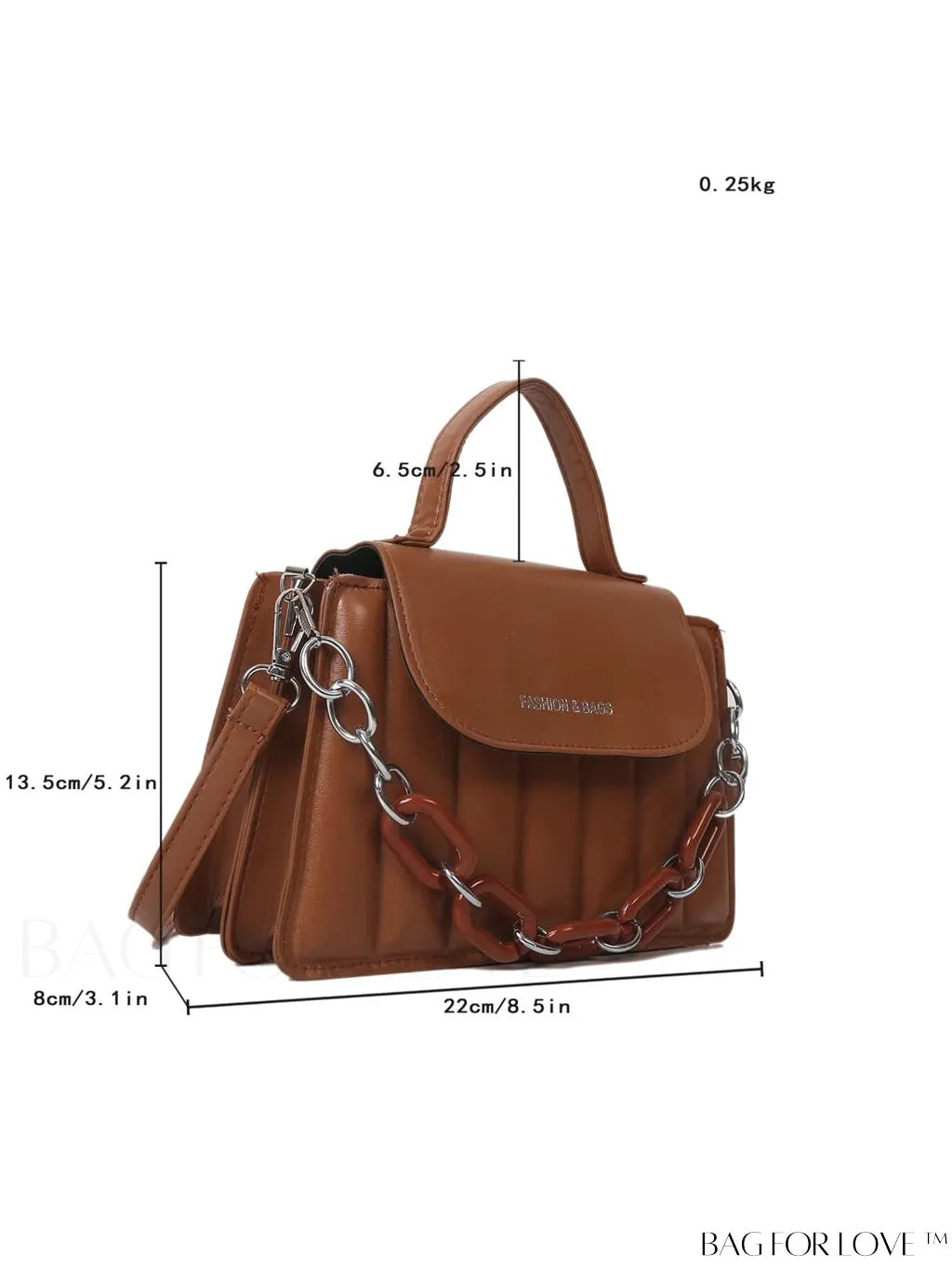 BagForLove - Compact Chain-Adorned Satchel: Sleek and Sophisticated