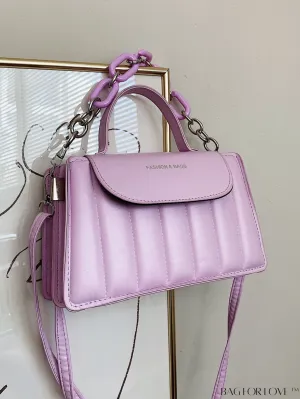 BagForLove - Compact Chain-Adorned Satchel: Sleek and Sophisticated