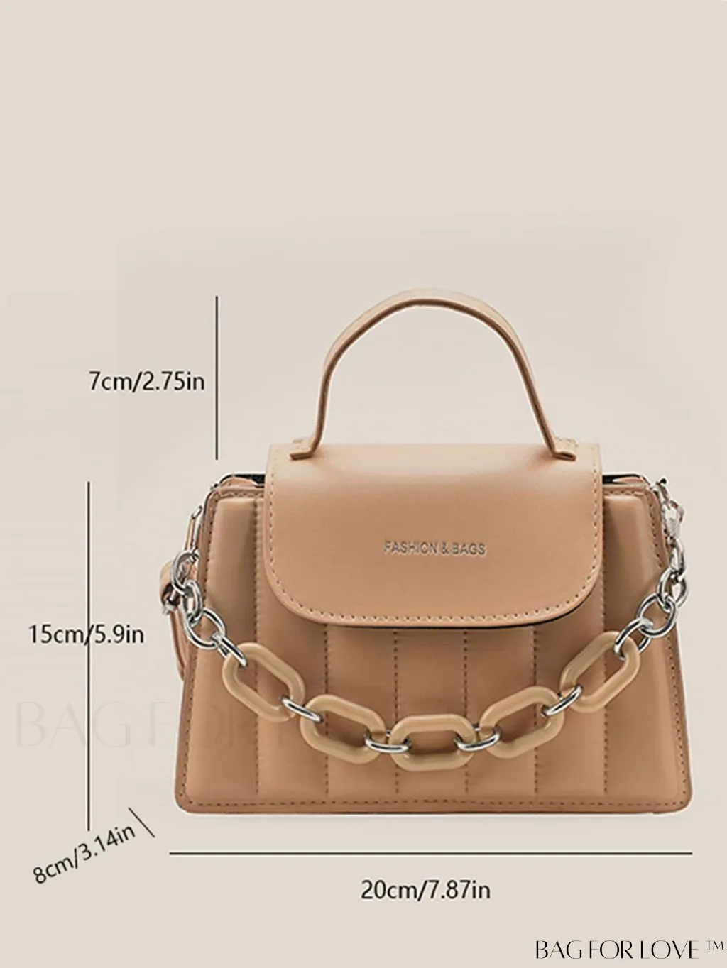 BagForLove - Compact Chain-Adorned Satchel: Stylish and Functional
