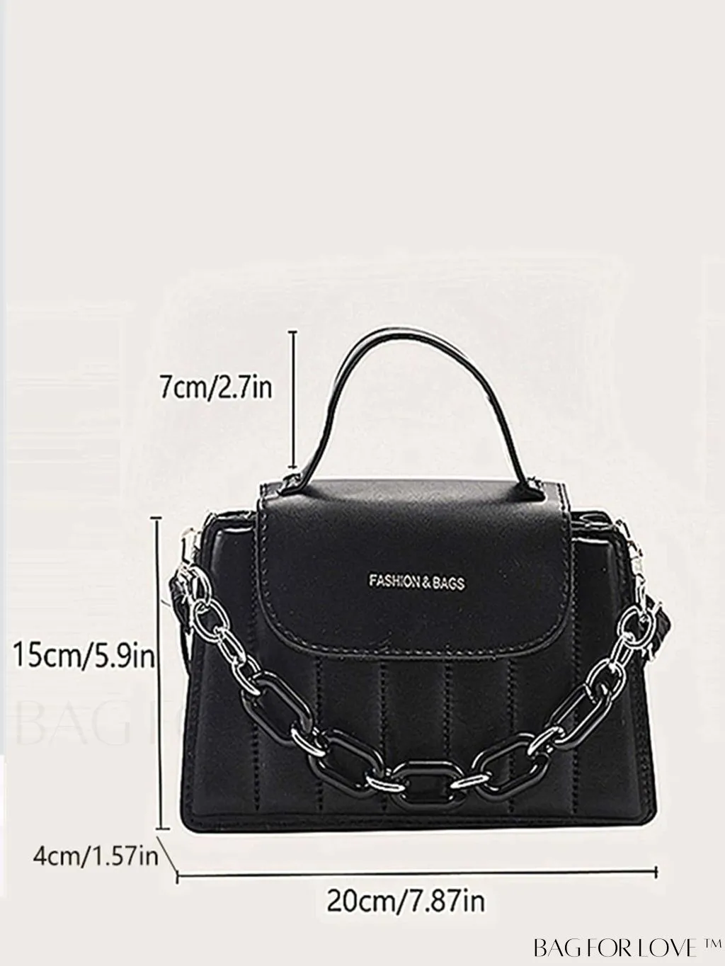 BagForLove - Compact Chain-Adorned Satchel: Stylish and Functional