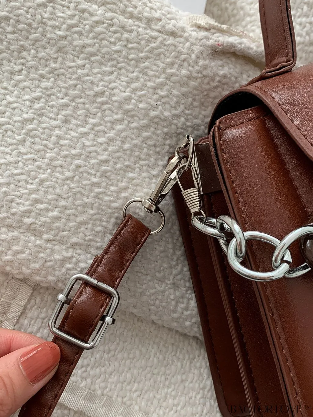 BagForLove - Compact Chain-Adorned Satchel: Stylish and Functional