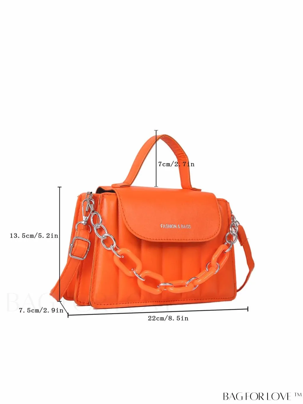 BagForLove - Compact Chain-Adorned Satchel: Stylish and Functional