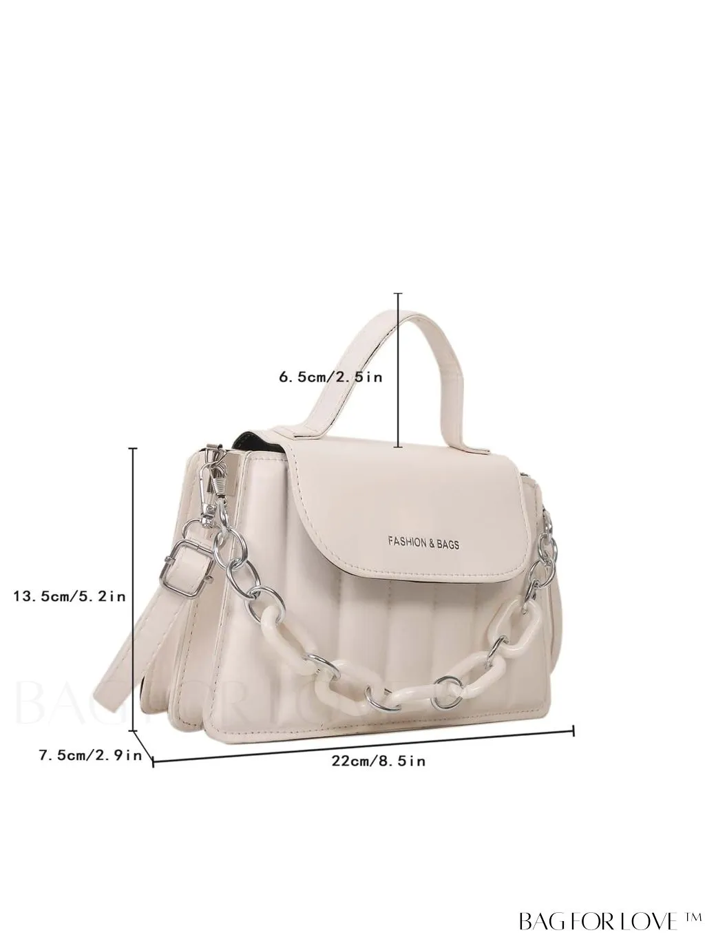 BagForLove - Compact Chain-Adorned Satchel: Stylish and Functional
