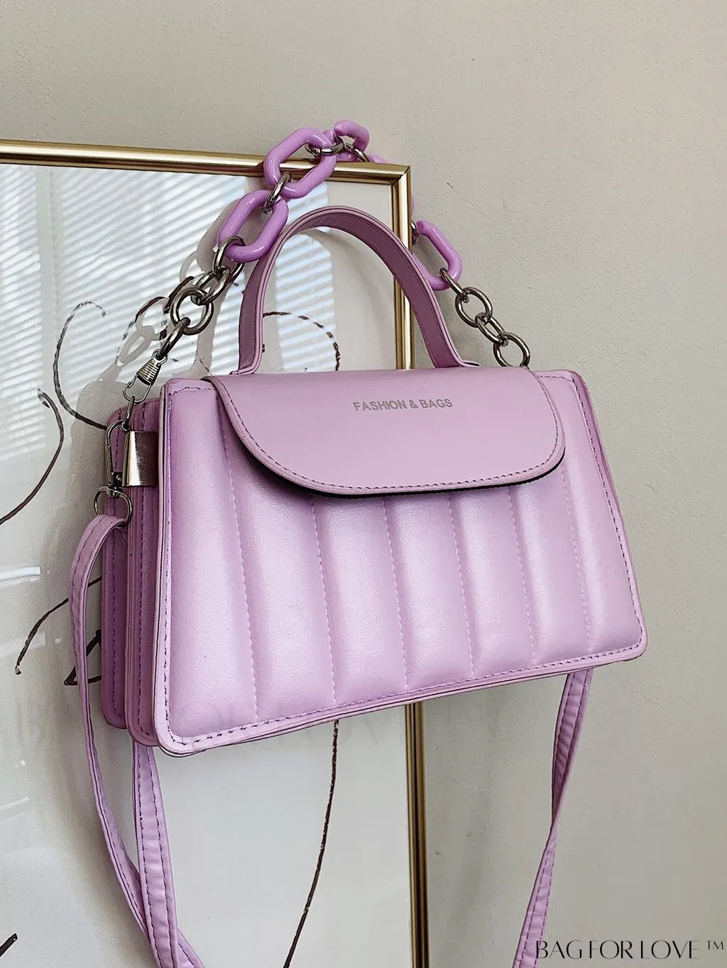 BagForLove - Compact Chain-Adorned Satchel: Stylish and Functional