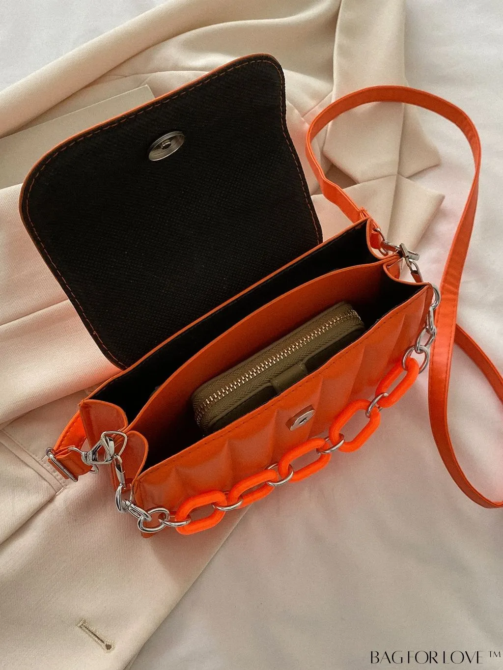 BagForLove - Compact Chain-Adorned Satchel: Stylish and Functional