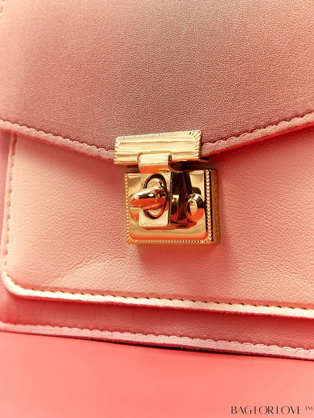 BagForLove - Compact Color Block Flap Chain Satchel: Mini Twist Lock Bag