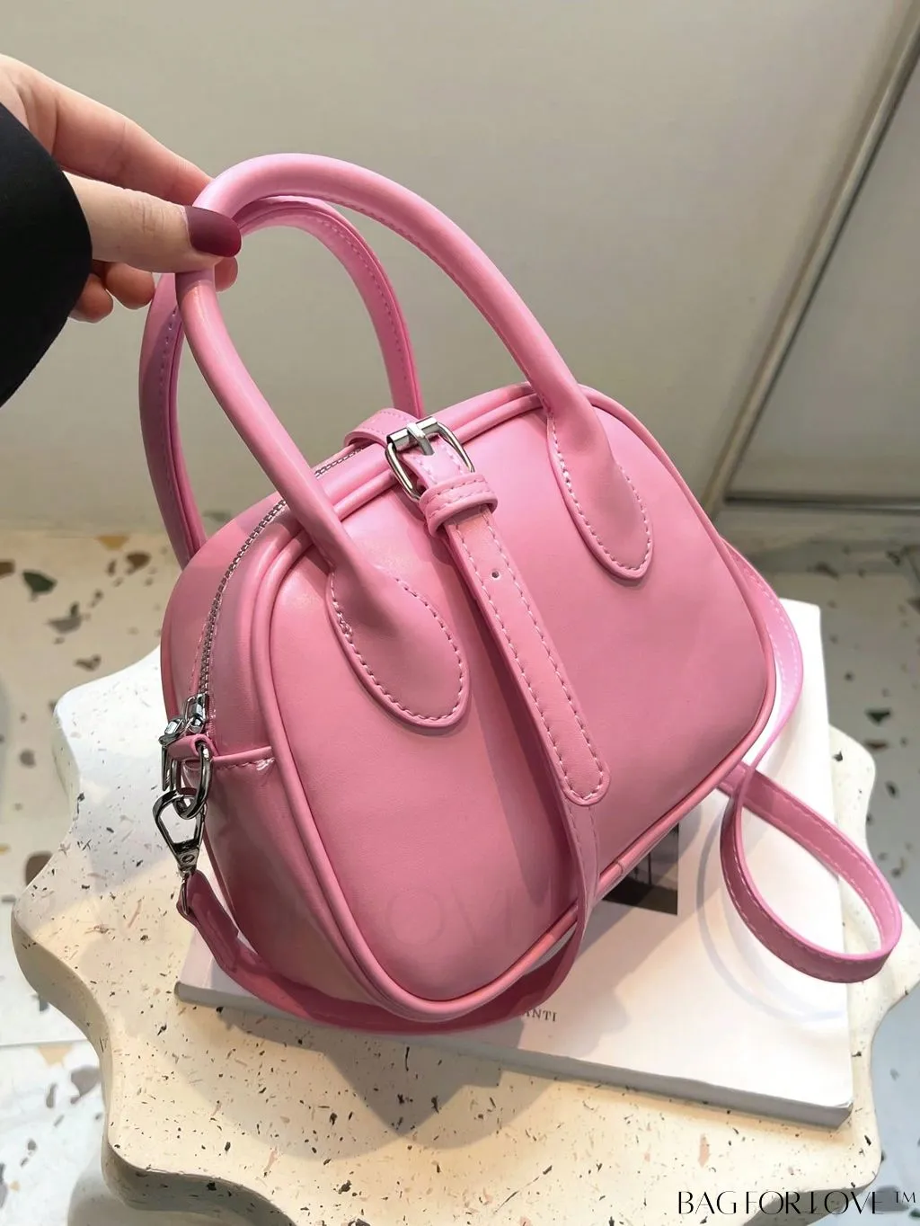 BagForLove - Compact Dual Handle Square Bag in Solid Color