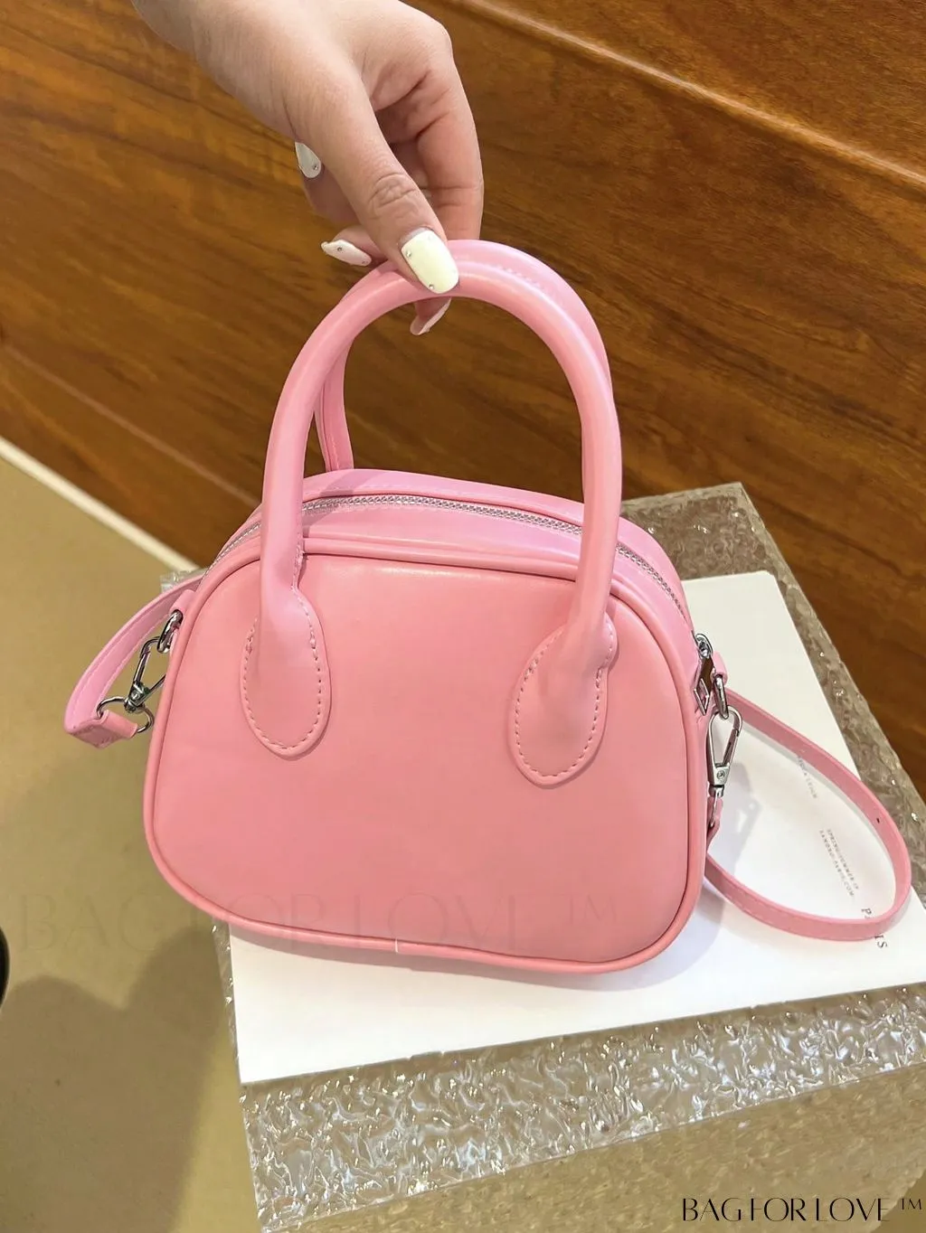 BagForLove - Compact Dual Handle Square Bag in Solid Color