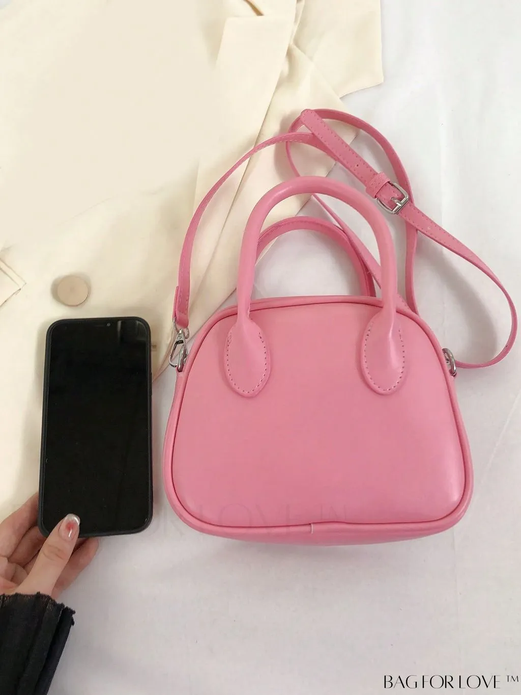 BagForLove - Compact Dual Handle Square Bag in Solid Color