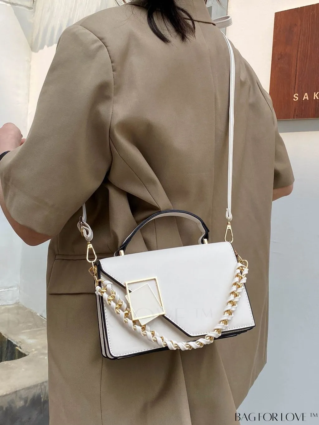BagForLove - Compact Metallic Chain Flap Bag with Square Design