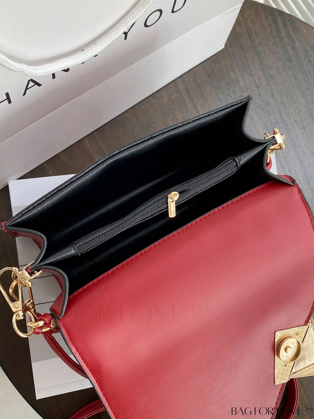 BagForLove - Compact Metallic Chain Flap Bag with Square Design