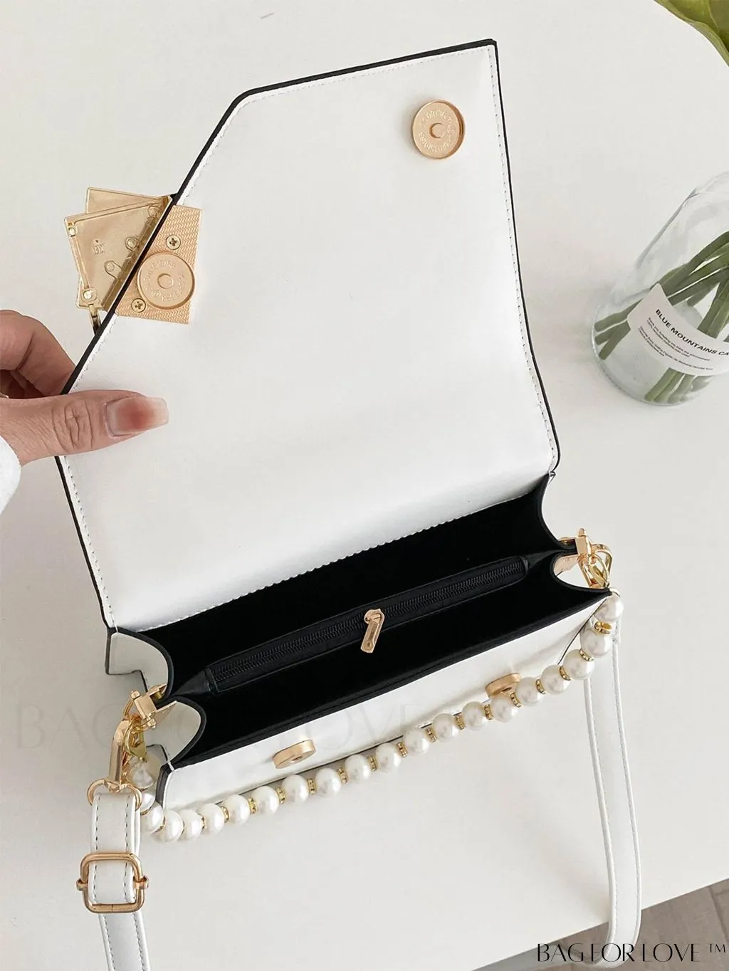 BagForLove - Compact Metallic Chain Flap Bag with Square Design