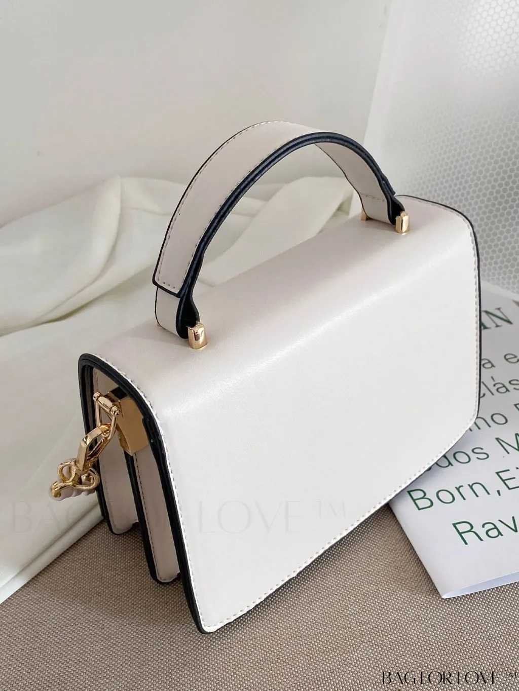 BagForLove - Compact Metallic Chain Flap Bag with Square Design