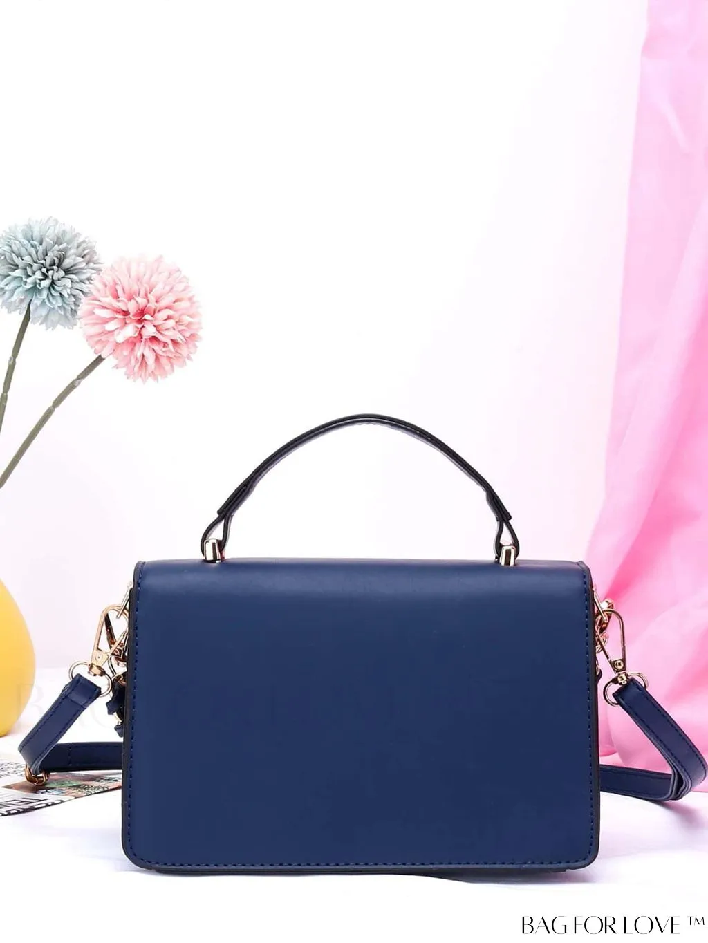 BagForLove - Compact Metallic Chain Flap Bag with Square Design