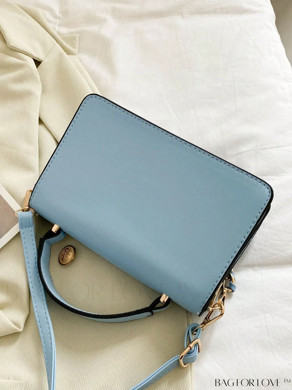 BagForLove - Compact Metallic Chain Flap Bag with Square Design