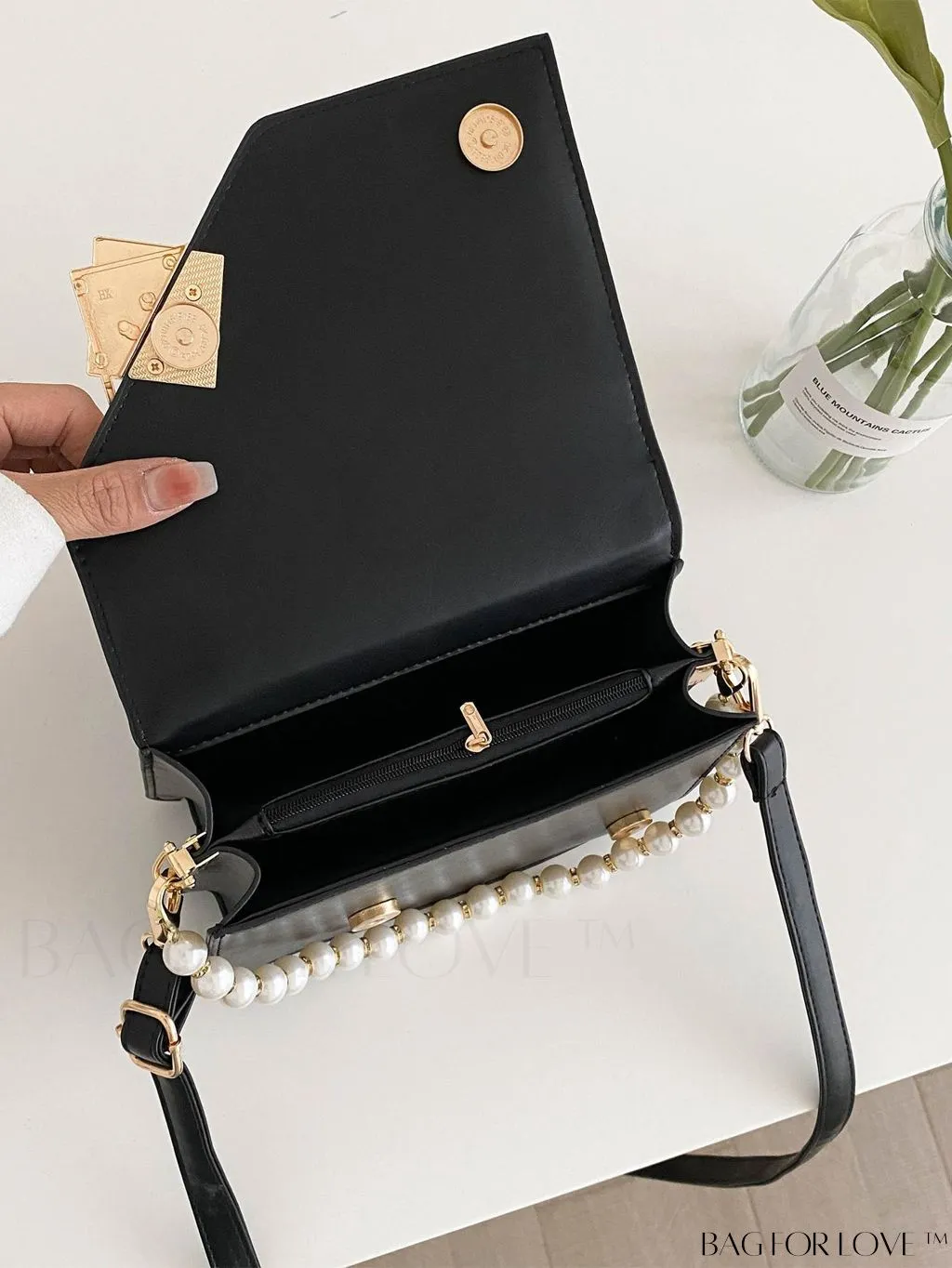 BagForLove - Compact Metallic Chain Flap Bag with Square Design