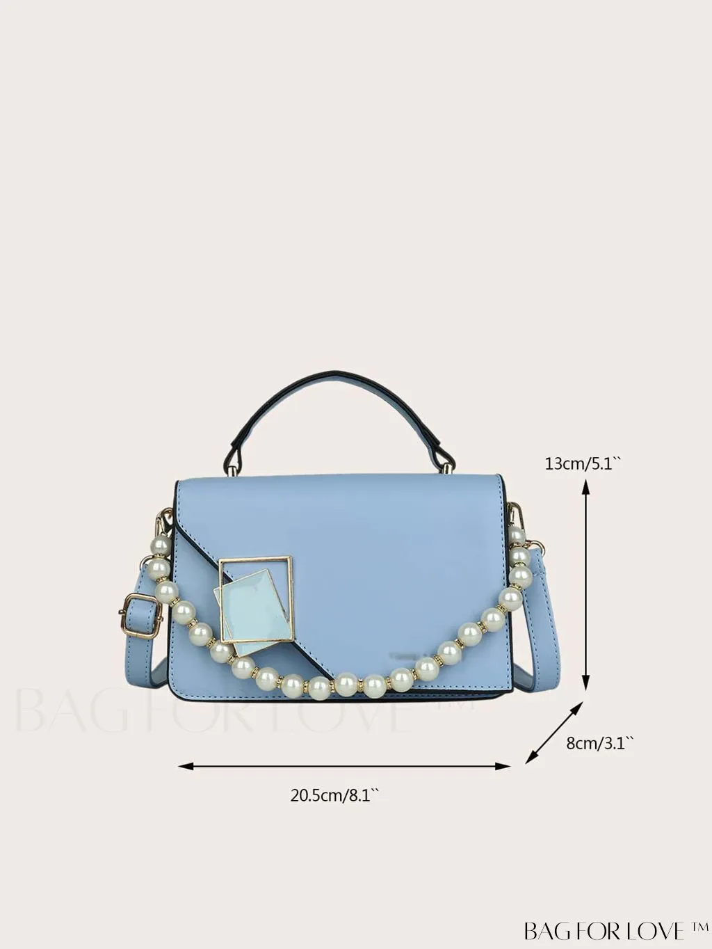 BagForLove - Compact Metallic Chain Flap Bag with Square Design