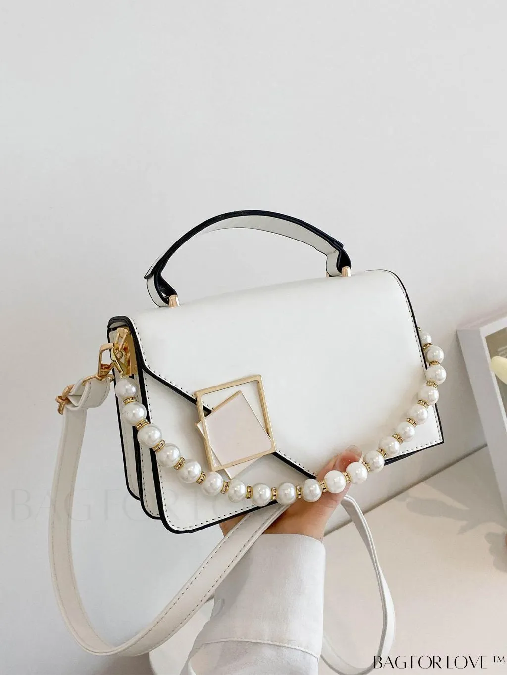 BagForLove - Compact Metallic Chain Flap Bag with Square Design