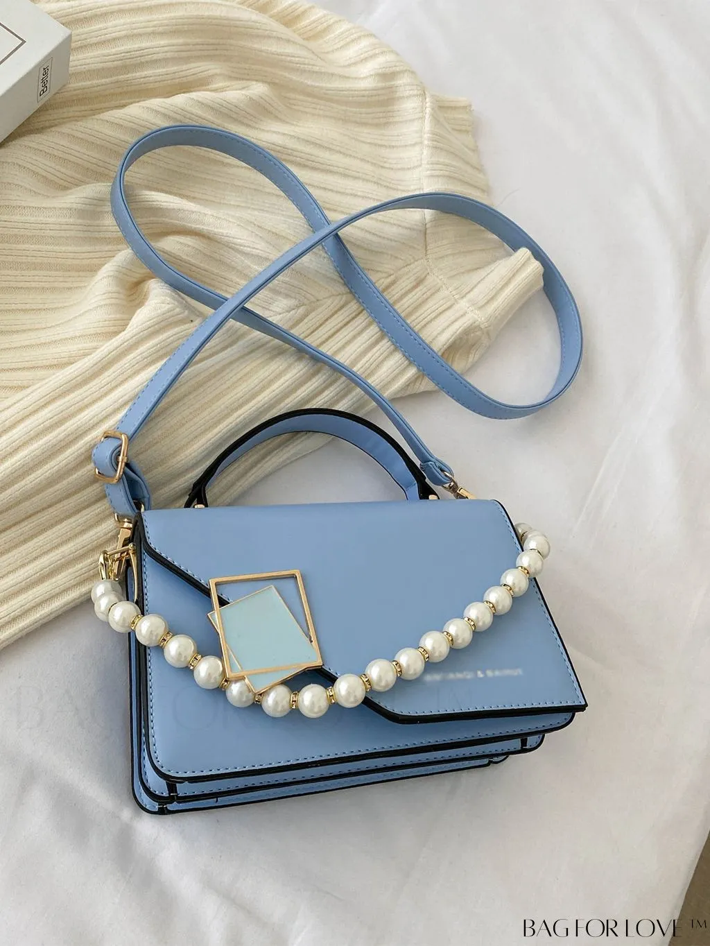 BagForLove - Compact Metallic Chain Flap Bag with Square Design