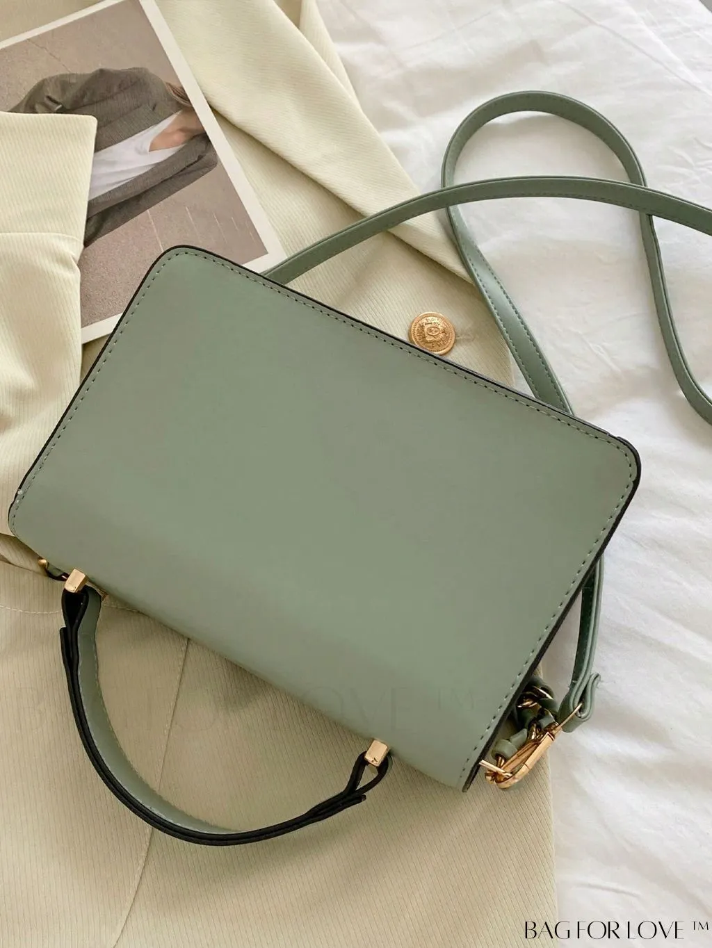 BagForLove - Compact Metallic Chain Flap Bag with Square Design