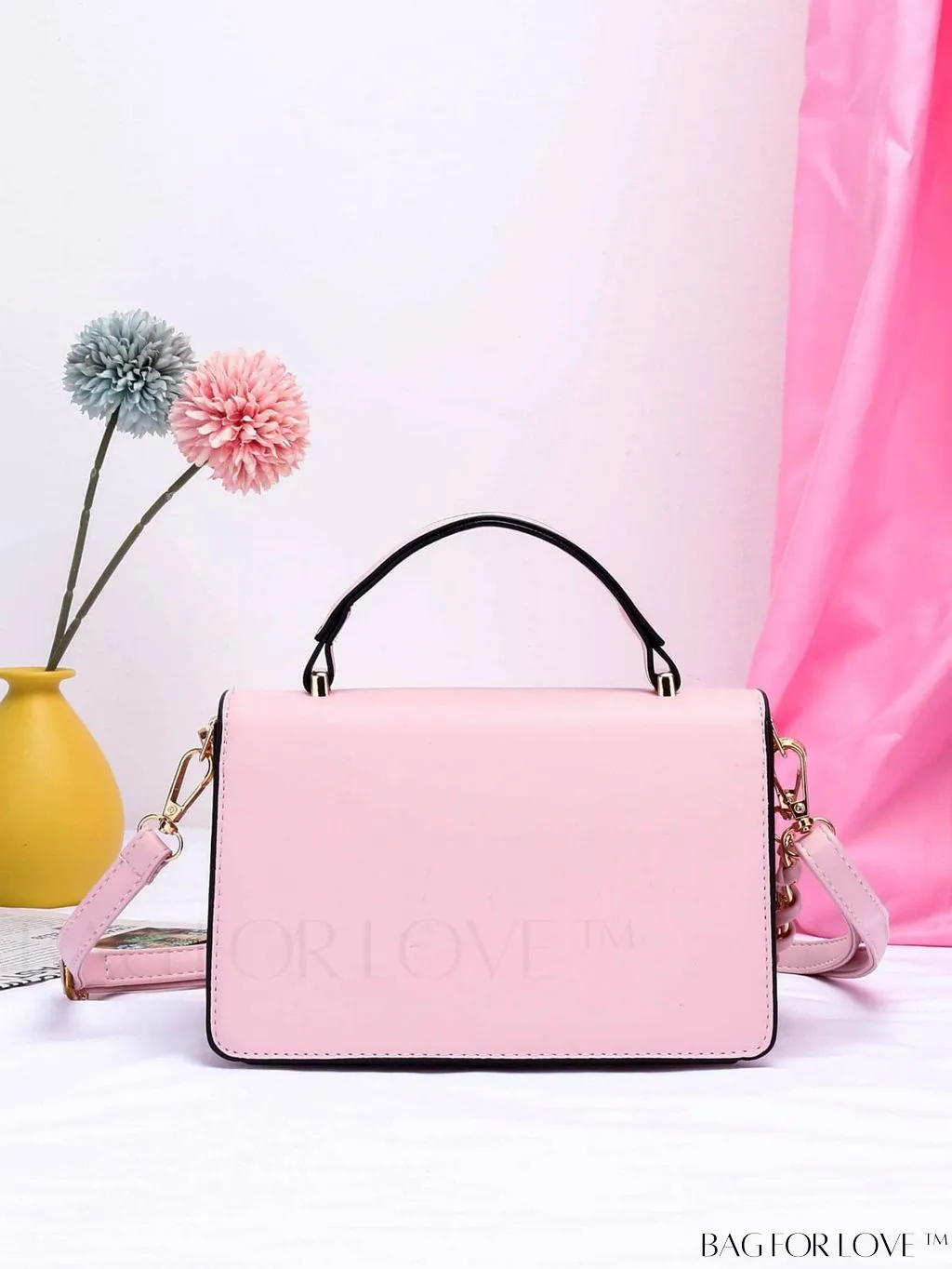 BagForLove - Compact Metallic Chain Flap Bag with Square Design