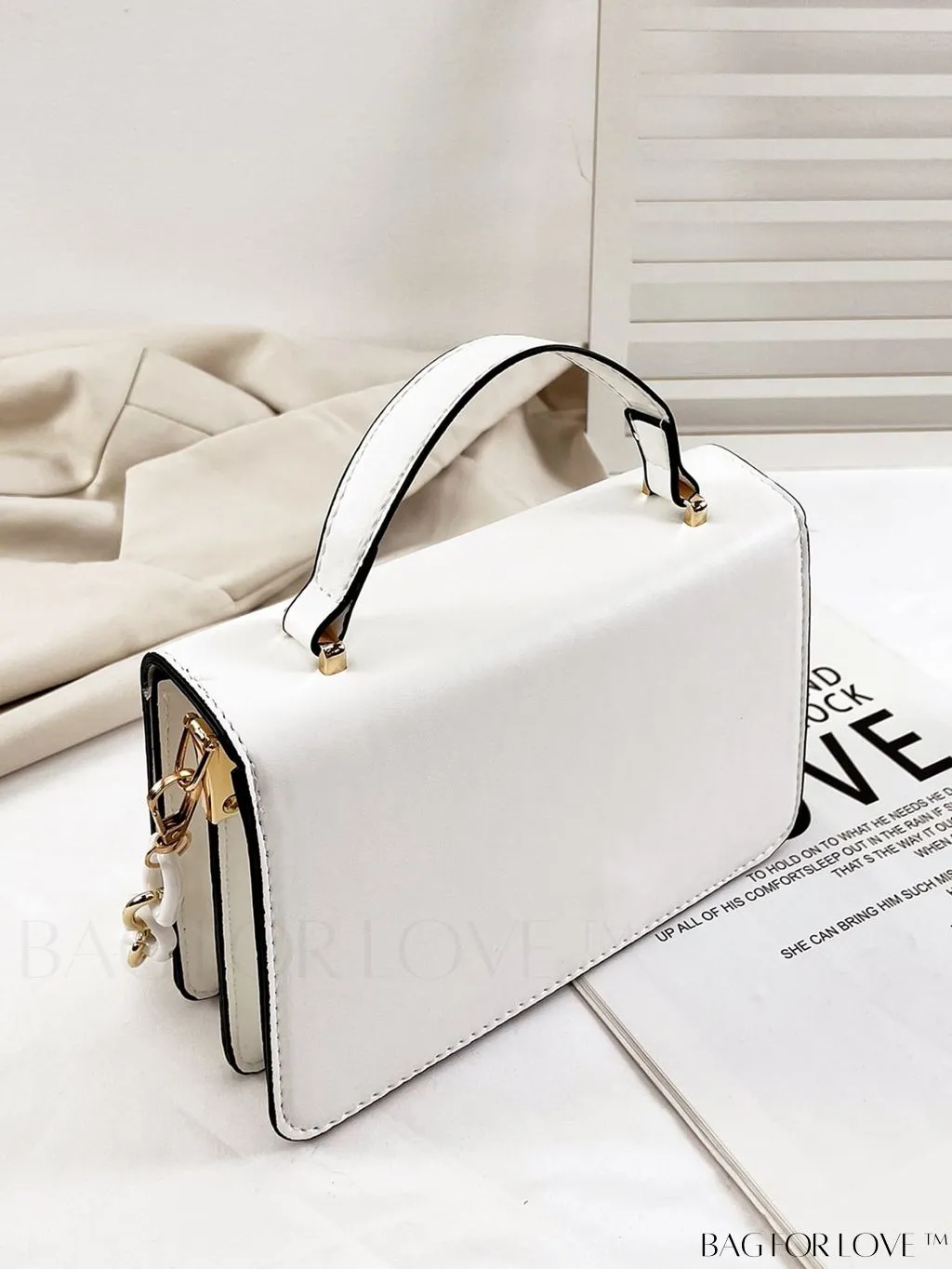 BagForLove - Compact Metallic Chain Flap Bag with Square Design