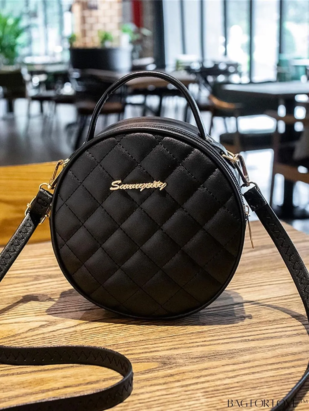 BagForLove - Compact Metallic Circle Bag with Decorative Satchel Design