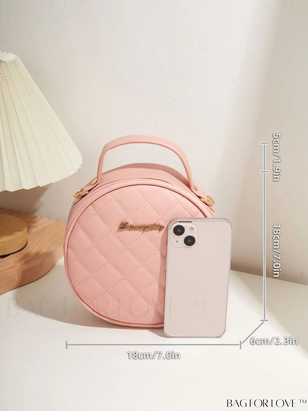 BagForLove - Compact Metallic Circle Bag with Decorative Satchel Design