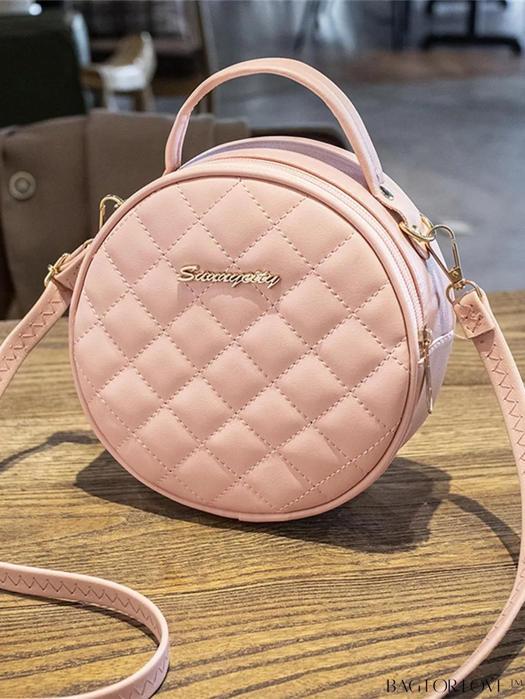BagForLove - Compact Metallic Circle Bag with Decorative Satchel Design