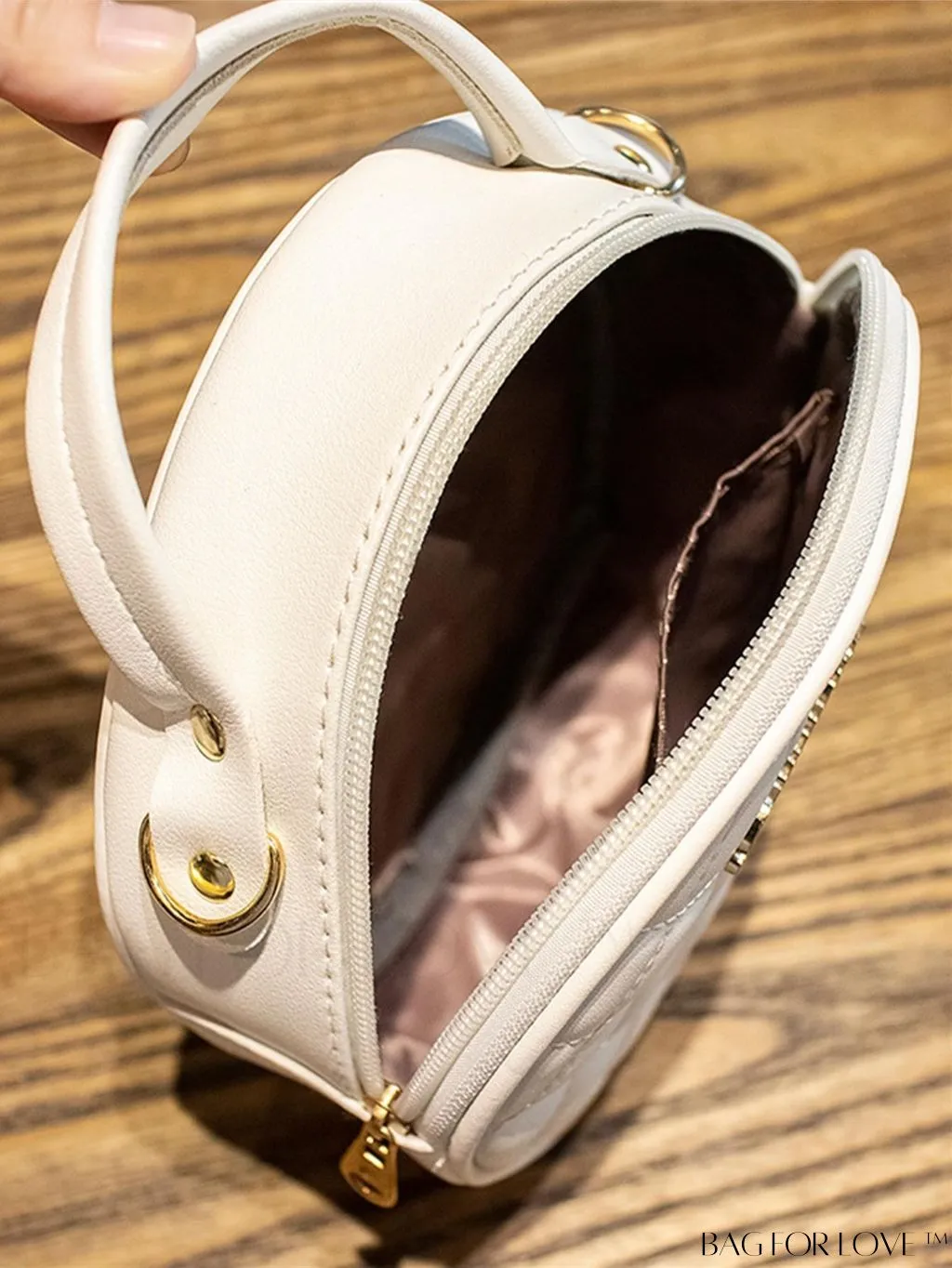 BagForLove - Compact Metallic Circle Bag with Decorative Satchel Design