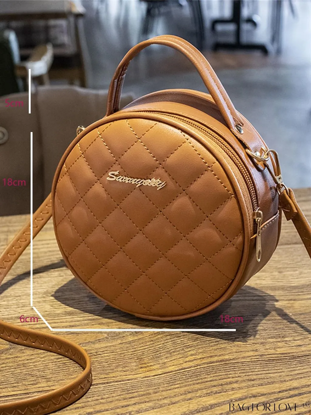 BagForLove - Compact Metallic Circle Bag with Decorative Satchel Design