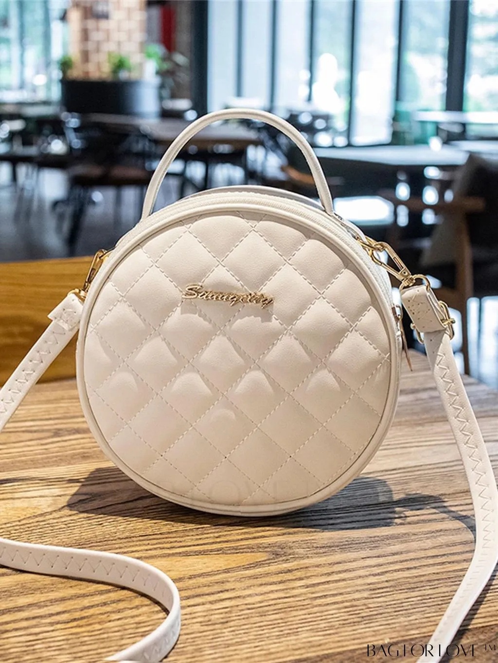 BagForLove - Compact Metallic Circle Bag with Decorative Satchel Design