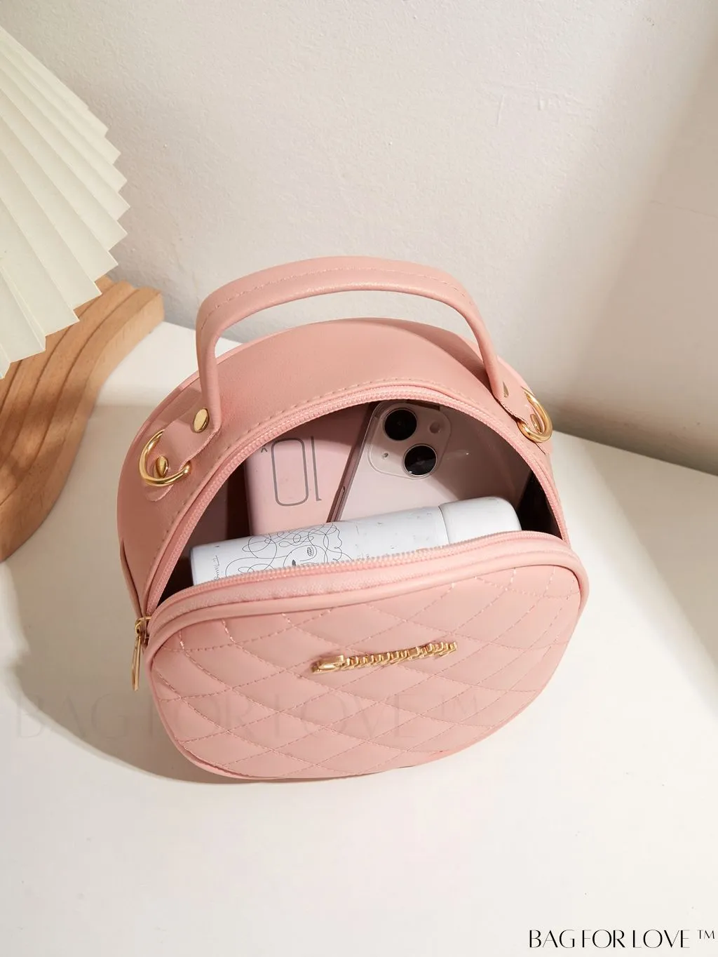 BagForLove - Compact Metallic Circle Bag with Decorative Satchel Design